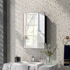 Costway Armadietto a Specchio da Bagno 20 x 30 Pollici con Cornice in Alluminio e Ripiani Regolabili