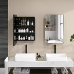 Costway Armadietto a Specchio da Bagno 20 x 30 Pollici con Cornice in Alluminio e Ripiani Regolabili