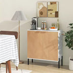 Costway Credenza a 2 ante con Ripiano, Gambe in Metallo e Kit Anti-ribaltamento