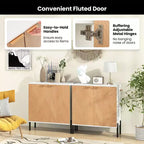 Costway Credenza a 2 ante con Ripiano, Gambe in Metallo e Kit Anti-ribaltamento