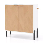 Costway Credenza a 2 ante con Ripiano, Gambe in Metallo e Kit Anti-ribaltamento
