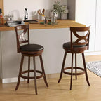 Costway Set 2 Sgabelli da Bar Girevoli a 360° Altezza Bar con Sedile Imbottito in Ecopelle PVC