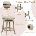 Sgabelli da Bar Girevoli Costway da 24 Pollici, Set da 4 Sgabelli da Bancone Rotondi con Struttura in Legno