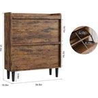 Scarpiera in Legno a 2 Cassetti con Ripiano Regolabile - Organizer Nascosto per Ingresso e Corridoio, Soluzione Salvaspazio per Soggiorno