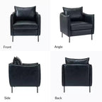 Poltrona Georges moderna in pelle vegana con braccioli unici, set da 2|ARTFUL LIVING DESIGNS