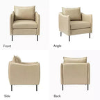 Poltrona Georges moderna in pelle vegana con braccioli unici, set da 2|ARTFUL LIVING DESIGNS