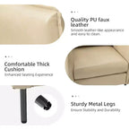 Poltrona Georges moderna in pelle vegana con braccioli unici, set da 2|ARTFUL LIVING DESIGNS