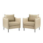 Georges Modern Vegan Leather Armchair with Unique Arms Set of 2|ARTFUL LIVING DESIGNS