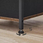 Mobile Angolare, Scaffale a 4 Ripiani con 2 Cassetti, Mobile Contenitore Stretto, Marrone Rustico e Nero, Mobiletto per Bagno e Soggiorno