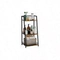 3 - Tier Bathroom Shelf with Fence Retro Organizer Wood and Metal Storage for Bathrooms Laundry Rooms Living Room