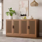 Dovelina Adjustable Hinges Cable Management! Black Sideboard Solves Storage Pain Points