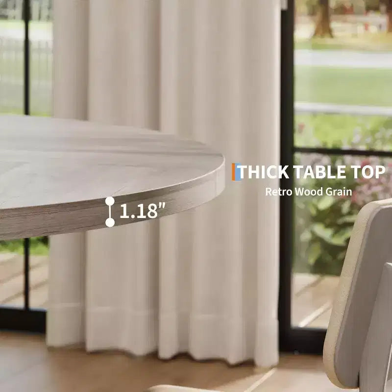 Tavolo da pranzo rotondo da 120 cm, tavolo da cucina per 4-6 persone con robusta base a croce e piedini regolabili per sala da pranzo, cucina, soggiorno
