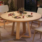 Tavolo da pranzo rotondo da 120 cm, tavolo da cucina per 4-6 persone con robusta base a croce e piedini regolabili per sala da pranzo, cucina, soggiorno