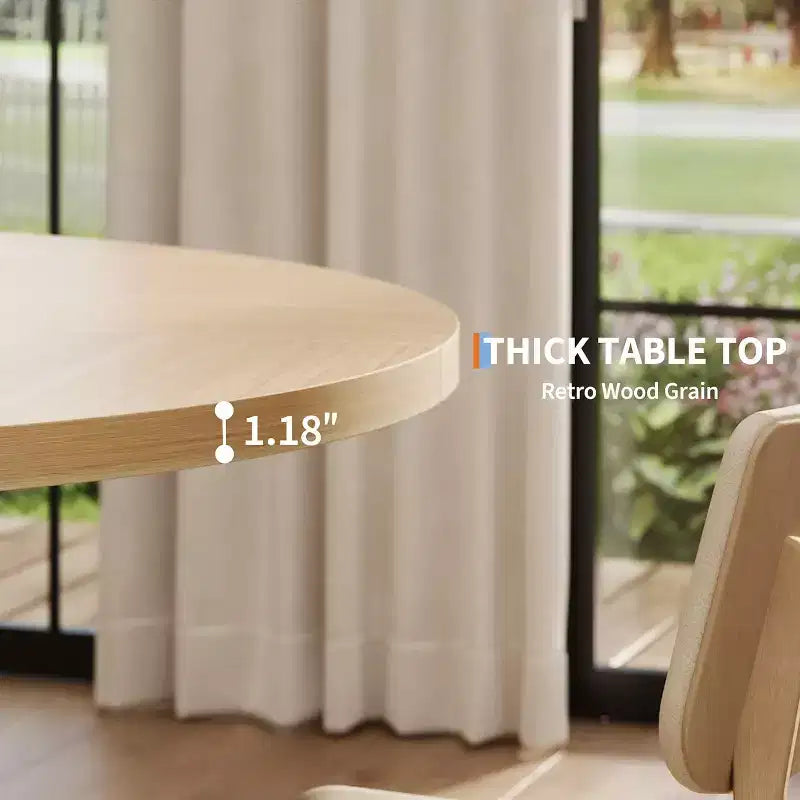 Tavolo da pranzo rotondo da 120 cm, tavolo da cucina per 4-6 persone con robusta base a croce e piedini regolabili per sala da pranzo, cucina, soggiorno