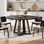 Tavolo da pranzo rotondo da 120 cm, tavolo da cucina per 4-6 persone con robusta base a croce e piedini regolabili per sala da pranzo, cucina, soggiorno