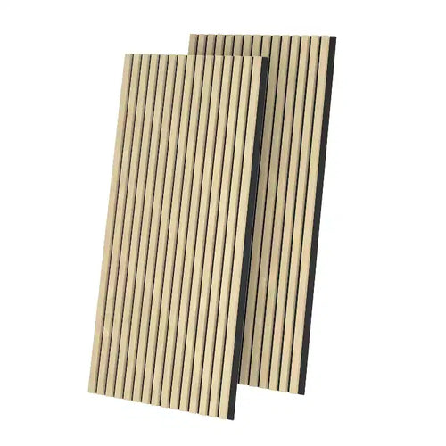 2 pz Pannelli Fonoassorbenti E Insonorizzati da 60 x 120 cm, Con Pannello Di Densità Rivestito In Impiallacciatura Di Legno