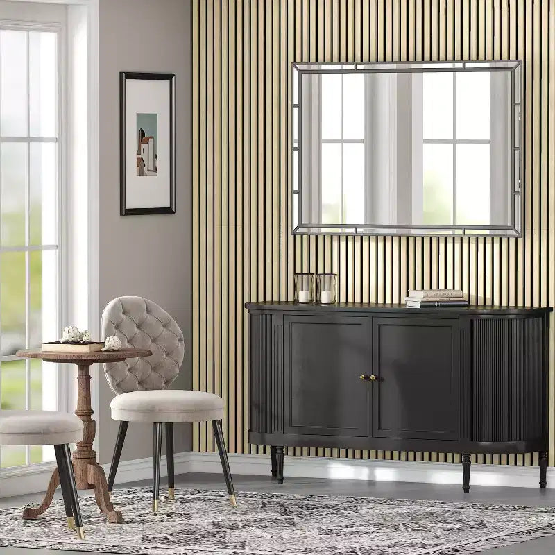 2 pz Pannelli Fonoassorbenti E Insonorizzati da 60 x 120 cm, Con Pannello Di Densità Rivestito In Impiallacciatura Di Legno