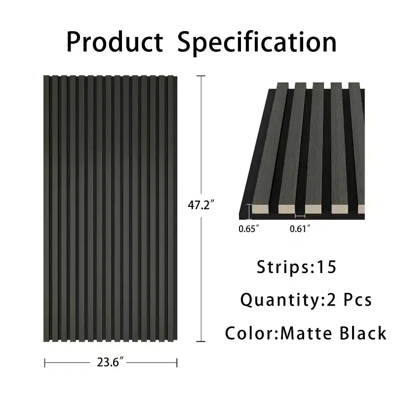 2 pz Pannelli Fonoassorbenti E Insonorizzati da 60 x 120 cm, Con Pannello Di Densità Rivestito In Impiallacciatura Di Legno