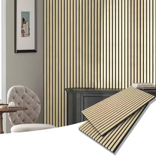 2 pcs 23.6  x 47.2 Sound-Absorbing And Soundproof Panels, With Density Board Wrapped In Wood Veneer