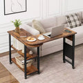 GustoWave 360 Rotating Sofa Side Table, Extra Storage Bag & 6 Lockable Wheels, Swivel End Table for Bedroom/Living Room