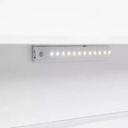 Letto matrimoniale Luxystar in legno con testiera libreria, luce LED con sensore di movimento e spondine regolabili