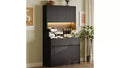 Wooden-door kitchen tall cabinets, featuring durable wood doors with excellent sealing properties, ideal for kitchens and rental properties.
