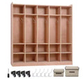 5 Large & 15 Small Wooden Plywood Coat & Hat Storage Cabinet Set for Entryway