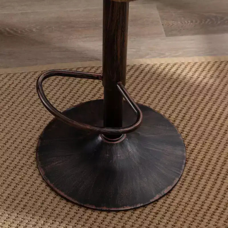 2 sgabelli da bar girevoli con poggiapiedi, struttura in metallo, capacità di carico fino a 113 kg, sedie da bar retrò regolabili in altezza da 89 a 109 cm