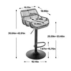2 sgabelli da bar girevoli con poggiapiedi, struttura in metallo, capacità di carico fino a 113 kg, sedie da bar retrò regolabili in altezza da 89 a 109 cm