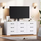 TV Stand with Mount for 32C85 Inch TVs, Modern Wood Media Console with Storage 9 Drawers, Living Room Entertainment Center Furniture