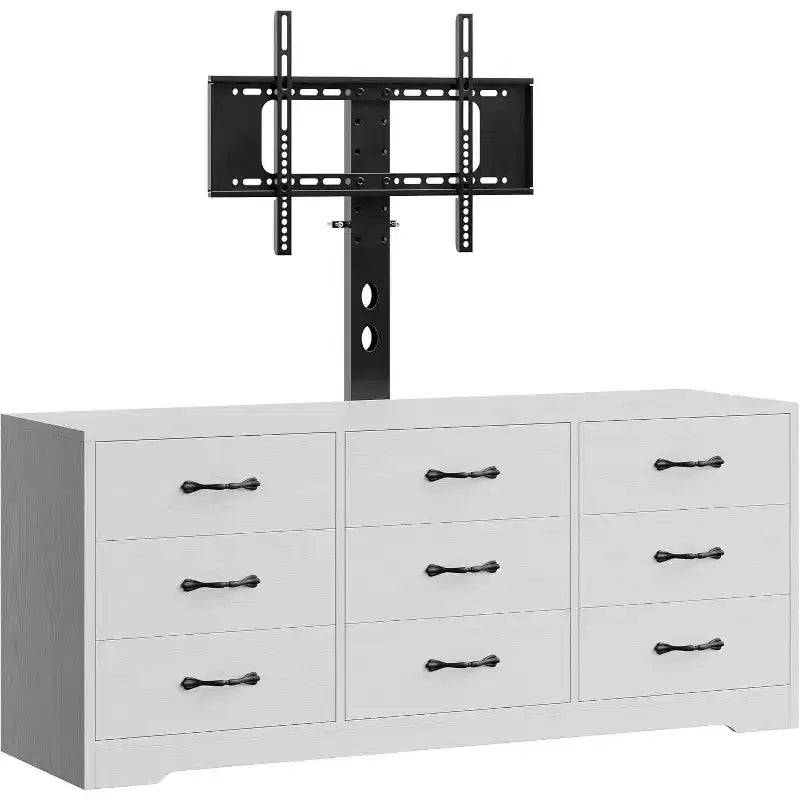 Mobile porta TV con supporto per TV da 32 a 85 pollici, mobile TV moderno in legno con 9 cassetti portaoggetti, mobile per soggiorno