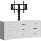 Mobile porta TV con supporto per TV da 32 a 85 pollici, mobile TV moderno in legno con 9 cassetti portaoggetti, mobile per soggiorno