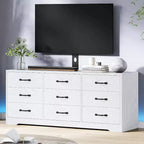 Mobile porta TV con supporto per TV da 32 a 85 pollici, mobile TV moderno in legno con 9 cassetti portaoggetti, mobile per soggiorno