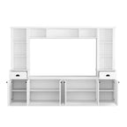 Mobile soggiorno a parete con ponte, mobile TV con ripiani regolabili, grande porta TV con contenitore per TV da 75 pollici