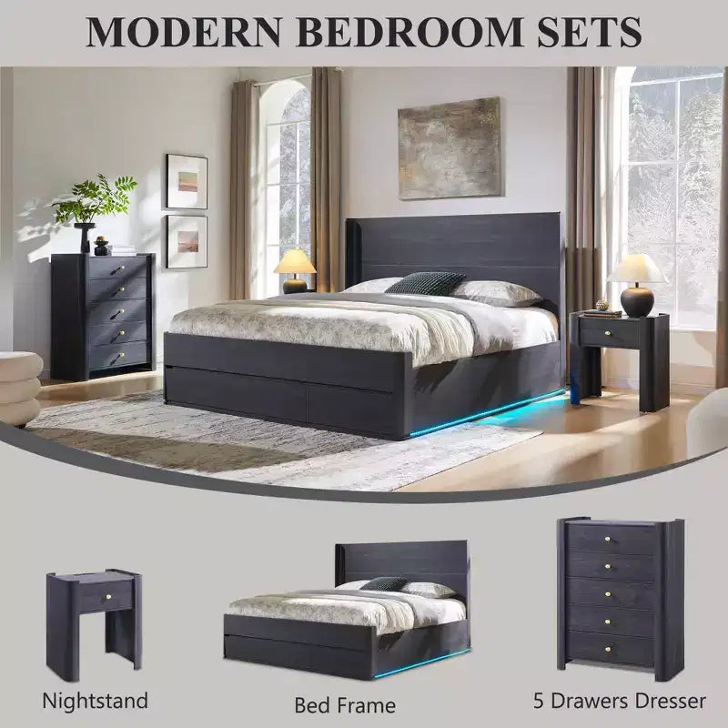 Cassettiera moderna a 5 cassetti con profilo curvo, mobile in legno alto 100,6 cm con maniglie in metallo dorato, armadio portaoggetti per camera da letto, soggiorno, corridoio