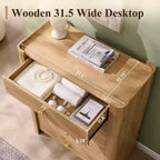 Cassettiera moderna a 5 cassetti con profilo curvo, mobile in legno alto 100,6 cm con maniglie in metallo dorato, armadio portaoggetti per camera da letto, soggiorno, corridoio