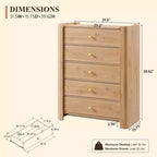 Cassettiera moderna a 5 cassetti con profilo curvo, mobile in legno alto 100,6 cm con maniglie in metallo dorato, armadio portaoggetti per camera da letto, soggiorno, corridoio
