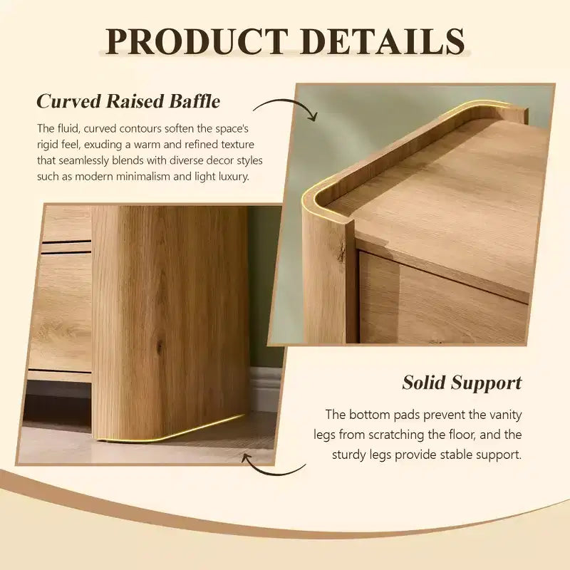 Cassettiera moderna a 5 cassetti con profilo curvo, mobile in legno alto 100,6 cm con maniglie in metallo dorato, armadio portaoggetti per camera da letto, soggiorno, corridoio