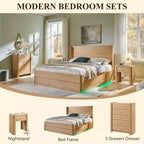 Cassettiera moderna a 5 cassetti con profilo curvo, mobile in legno alto 100,6 cm con maniglie in metallo dorato, armadio portaoggetti per camera da letto, soggiorno, corridoio