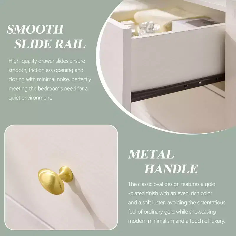 Cassettiera moderna a 5 cassetti con profilo curvo, mobile in legno alto 100,6 cm con maniglie in metallo dorato, armadio portaoggetti per camera da letto, soggiorno, corridoio