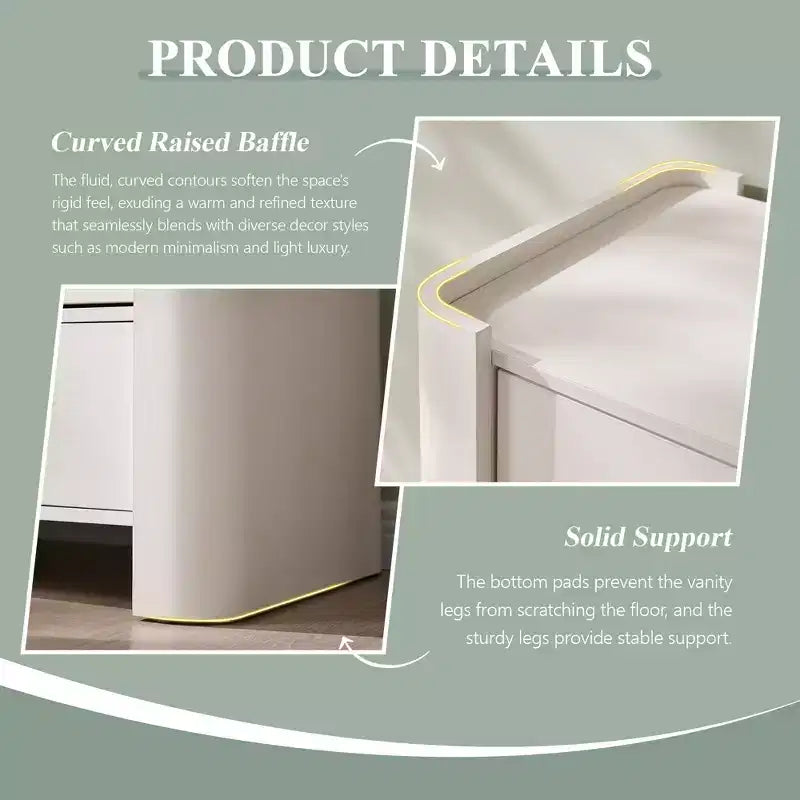 Cassettiera moderna a 5 cassetti con profilo curvo, mobile in legno alto 100,6 cm con maniglie in metallo dorato, armadio portaoggetti per camera da letto, soggiorno, corridoio