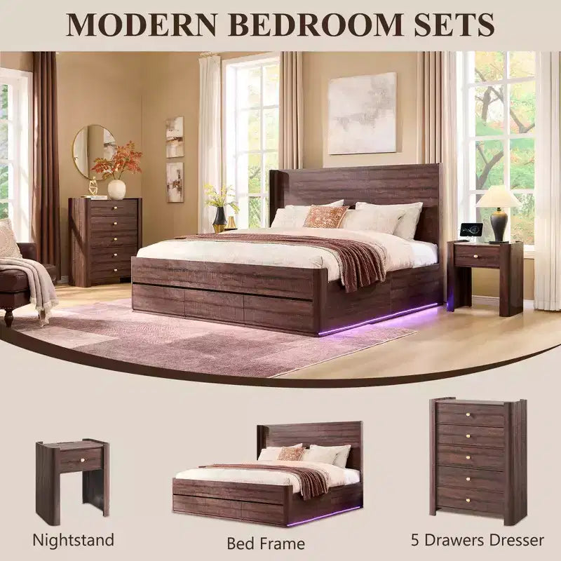 Cassettiera moderna a 5 cassetti con profilo curvo, mobile in legno alto 100,6 cm con maniglie in metallo dorato, armadio portaoggetti per camera da letto, soggiorno, corridoio