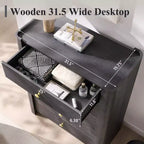 Cassettiera moderna a 5 cassetti con profilo curvo, mobile in legno alto 100,6 cm con maniglie in metallo dorato, armadio portaoggetti per camera da letto, soggiorno, corridoio