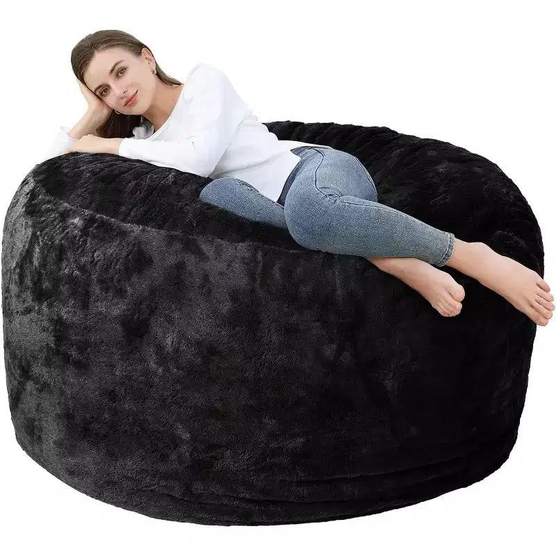 Copridivano pigro in pile PV 100% poliestere 300 g/m² Nero 150x65cm Arredamento per la casa