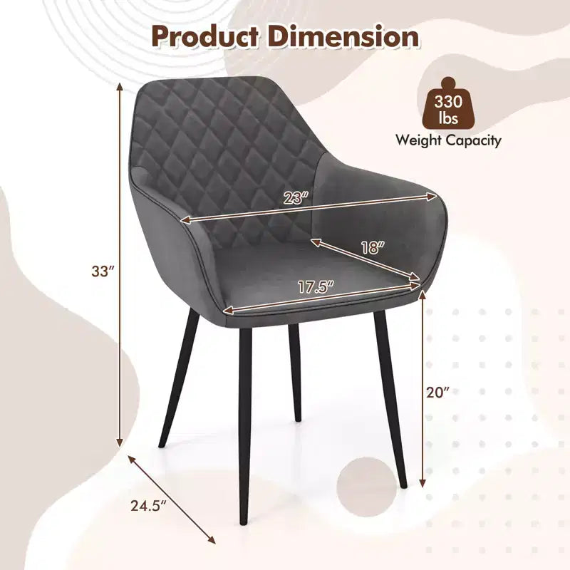 Set di 4 sedie da pranzo Costway Leisure, poltroncine imbottite con schienale curvo