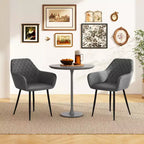 Set di 4 sedie da pranzo Costway Leisure, poltroncine imbottite con schienale curvo
