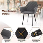 Set di 4 sedie da pranzo Costway Leisure, poltroncine imbottite con schienale curvo