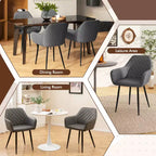 Set di 4 sedie da pranzo Costway Leisure, poltroncine imbottite con schienale curvo