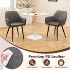 Set di 4 sedie da pranzo Costway Leisure, poltroncine imbottite con schienale curvo