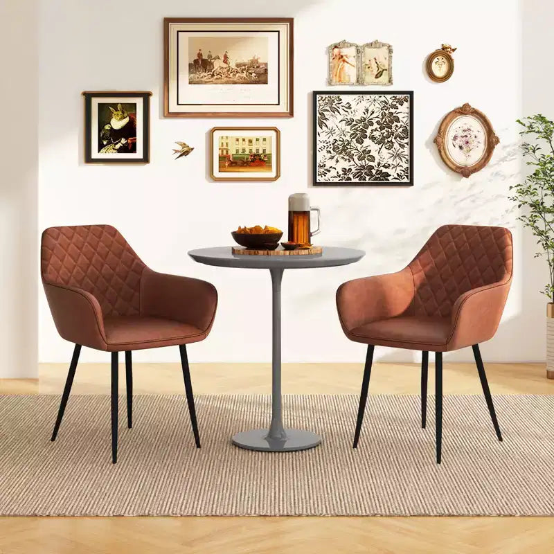 Set di 4 sedie da pranzo Costway Leisure, poltroncine imbottite con schienale curvo